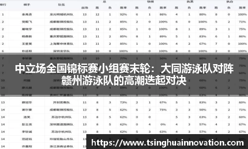 中立场全国锦标赛小组赛末轮：大同游泳队对阵赣州游泳队的高潮迭起对决